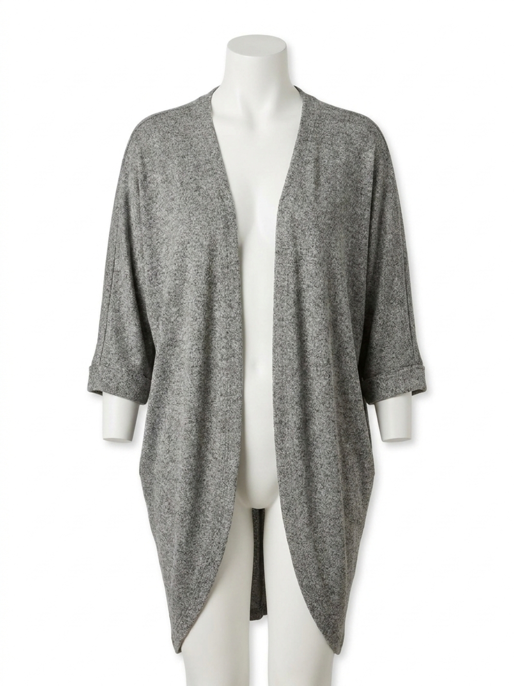 NEW SHE + SKY long rounded hem cardigan in grey